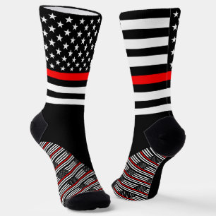 Thin Red Line Socks, American flag colors, Fireman Socks