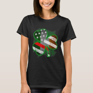 Thin Red Line St Patricks Day Honoring Firefighter T-Shirt