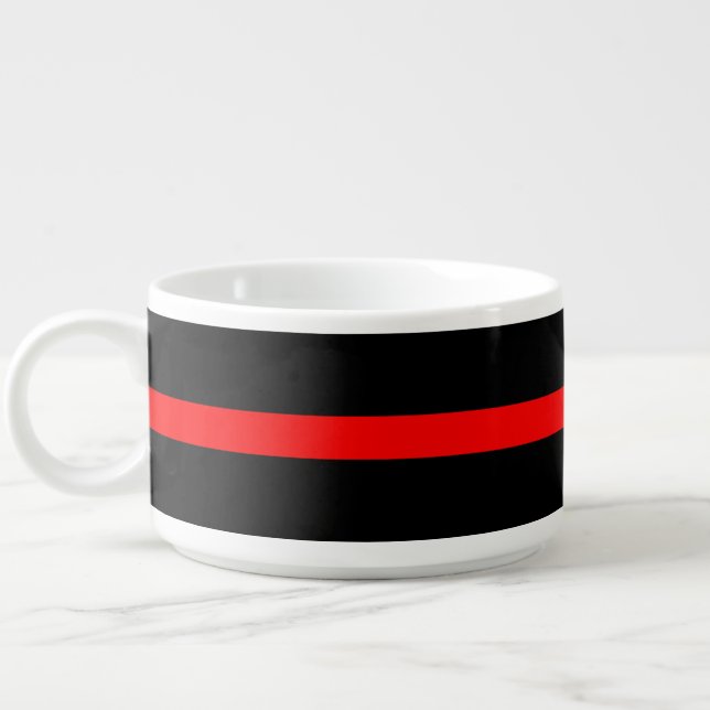 Thin Red Line Symbolic Memorial on a Bowl (Right)