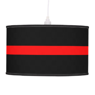 Thin Red Line Symbolic Memorial on a Hanging Lamp