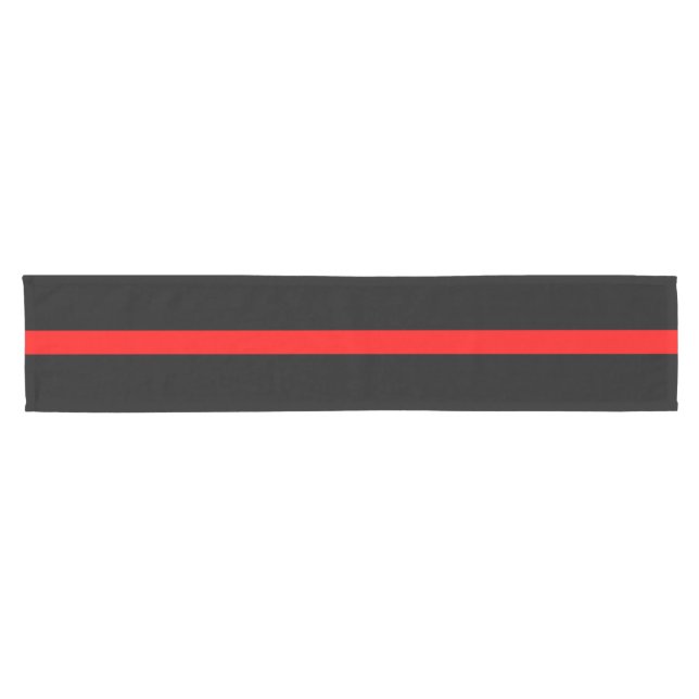 Thin Red Line Symbolic Memorial on a Short Table Runner (Horizontal)
