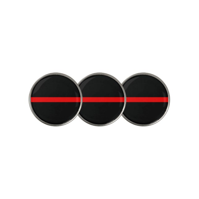Thin Red Line Symbolic on on a Golf Ball Marker (3 Up)