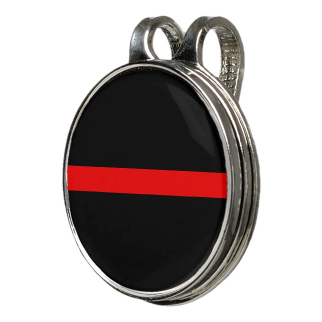 Thin Red Line Symbolic on on a Golf Hat Clip (3/4)