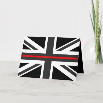Thin Red Line Uk Flag Card by JerryLambert at Zazzle