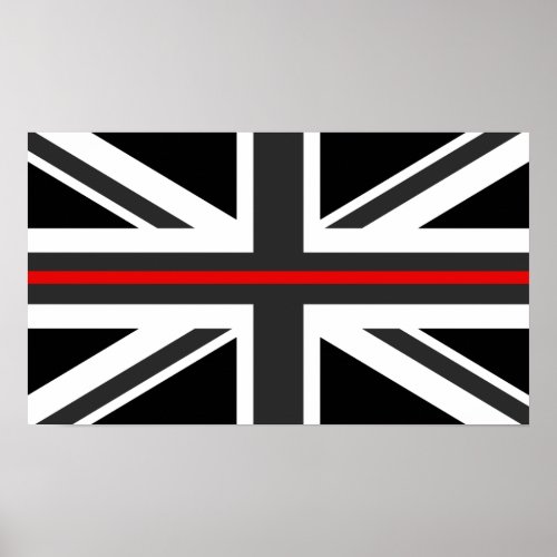 Thin Red Line UK Flag Poster
