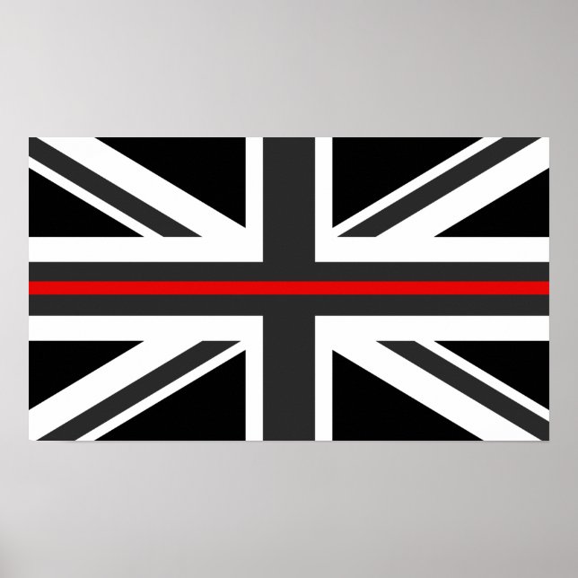 Thin Red Line UK Flag Poster (Front)