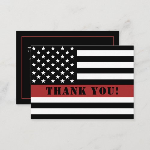 Thin Red Line USA Flag Firefighter Appreciation Note Card
