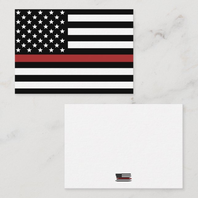 Thin Red Line USA Flag Firefighter Appreciation Note Card (Front/Back)