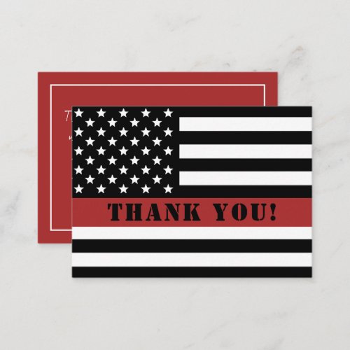 Thin Red Line USA Flag Firefighter Appreciation Note Card