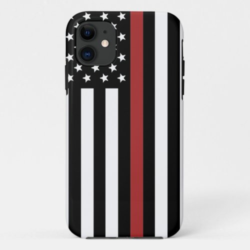 Thin Red Line USA Flag Firefighter Fire Department iPhone 11 Case