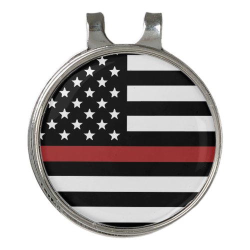 Thin Red Line USA Flag Firefighter Fire Department Golf Hat Clip