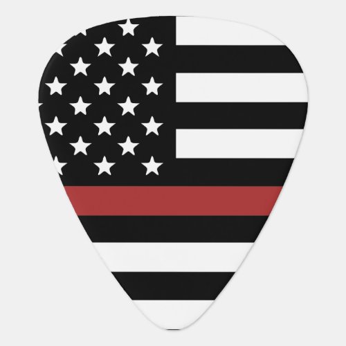 Thin Red Line USA Flag Firefighter Fire Department Guitar Pick