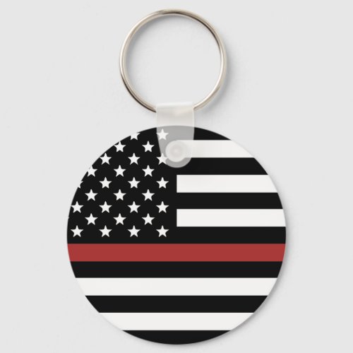 Thin Red Line USA Flag Firefighter Fire Department Keychain