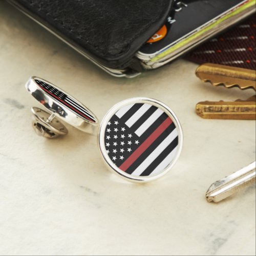 Thin Red Line USA Flag Firefighter Fire Department Lapel Pin