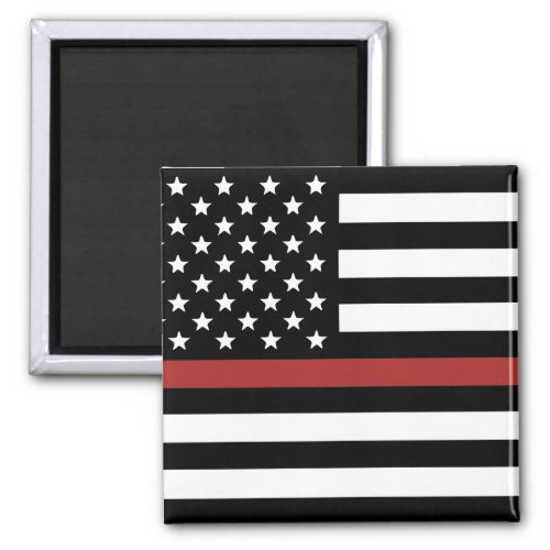 Thin Red Line USA Flag Firefighter Fire Department Magnet