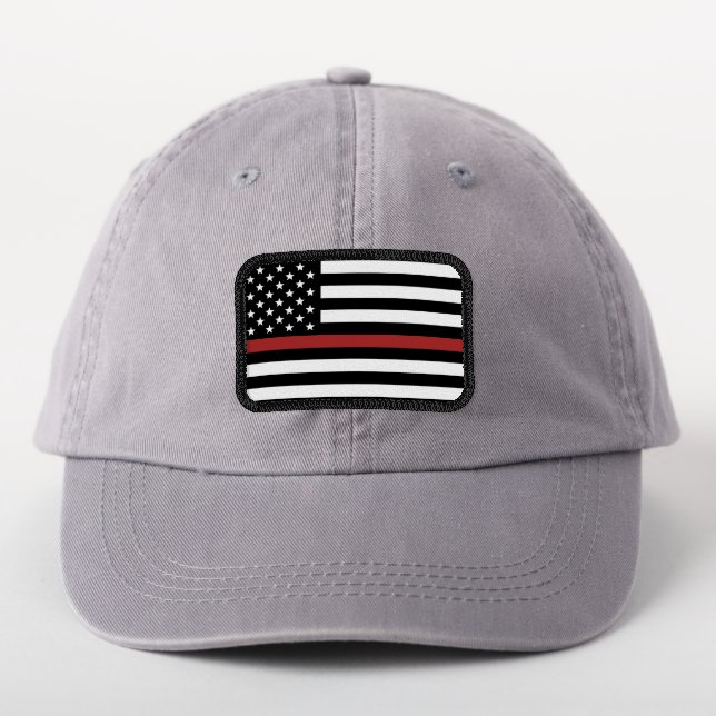 Thin Red Line USA Flag Firefighter Fire Department Patch (On Headwear)