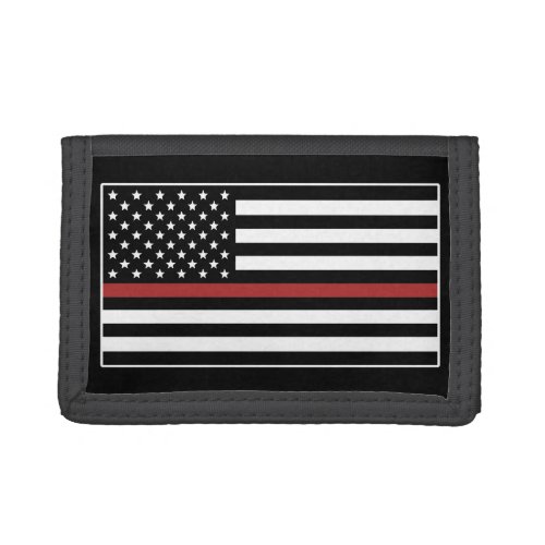 Thin Red Line USA Flag Firefighter Fire Department Trifold Wallet