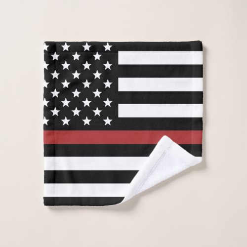 Thin Red Line USA Flag Firefighter Fire Department Wash Cloth