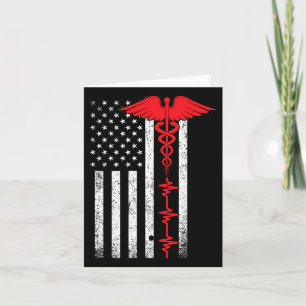 Thin Red Line Usa Flag Nurse Card