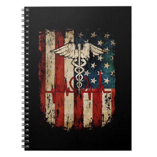 Thin Red Line USA Flag Nurse Notebook