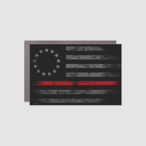 THIN RED LINE Vintage Betsy Ross American Flag Car Magnet