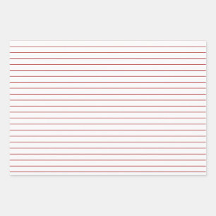 Thin Red Stripes on White Party or Christmas Wrapping Paper Sheets