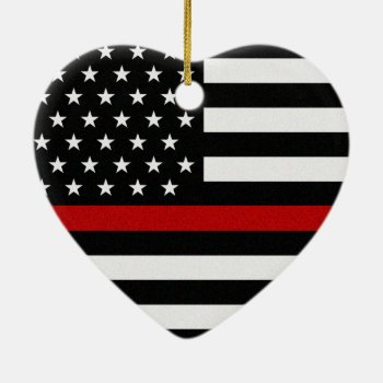 Thin Red/yellow Line Flag Ceramic Ornament by ThinBlueLineDesign at Zazzle