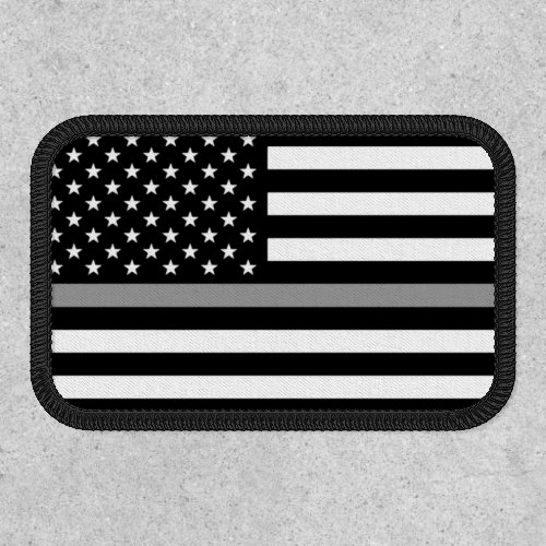 Thin Silver Line American Flag Patch