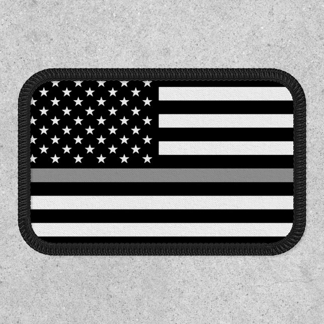 Thin Silver Line American Flag Patch (Front)