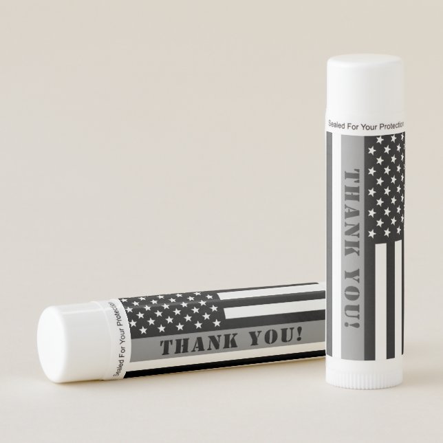 Thin Silver Line Corrections Officer Appreciation Lip Balm (Front)