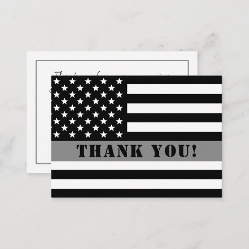 Thin Silver Line Corrections Officer Appreciation Note Card