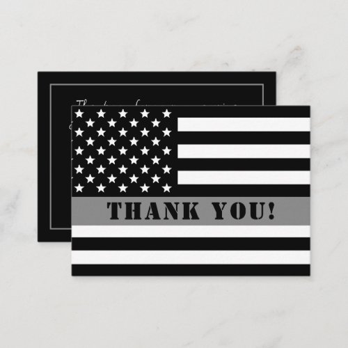 Thin Silver Line Corrections Officer Appreciation Note Card