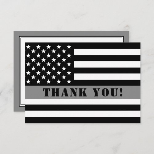 Thin Silver Line Corrections Officer Appreciation Thank You Card