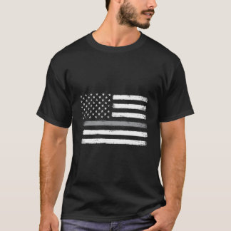 Thin Silver Line Flag Correctional Officer Correct T-Shirt