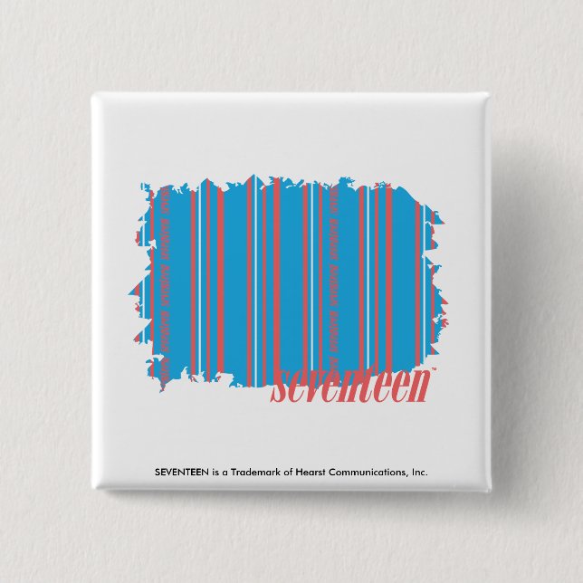 Thin Stripes Aqua 4 Pinback Button (Front)