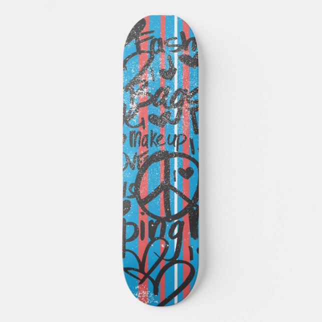 Thin Stripes Aqua Skateboard Deck (Front)