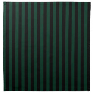 Thin Stripes - Black and Dark Green Napkin