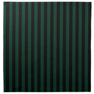 Thin Stripes - Black and Dark Green Napkin
