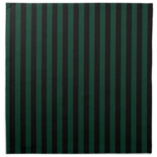 Thin Stripes _ Black and Dark Green Napkin