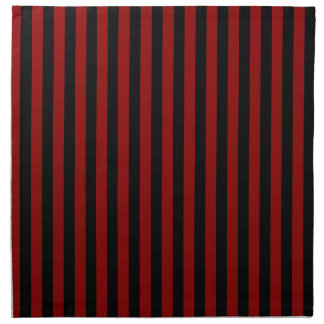 Thin Stripes - Black and Dark Red Napkin