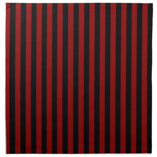 Thin Stripes _ Black and Dark Red Napkin