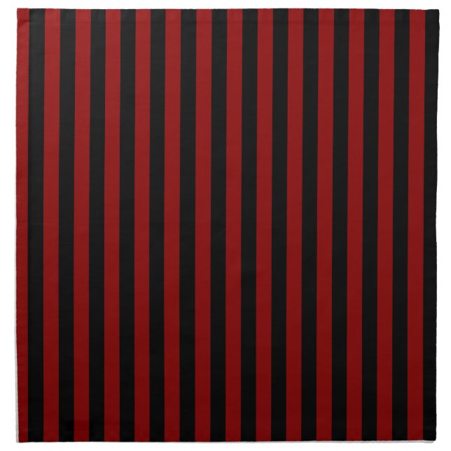 Thin Stripes - Black and Dark Red Napkin (Front)