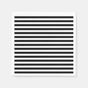 Thin Stripes - Black and White Napkins