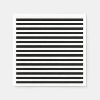 Thin Stripes - Black and White Napkins