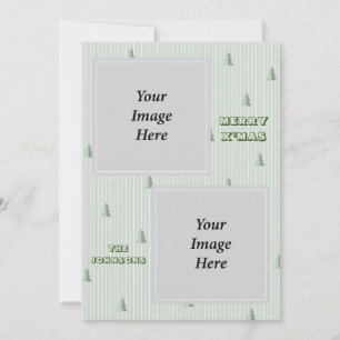 Thin Stripes Christmas Tree Merry Christmas Holiday Card