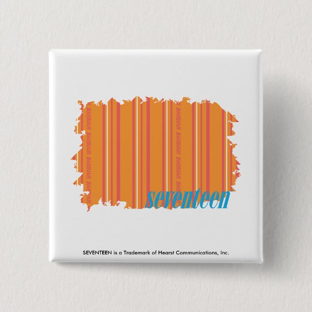 Thin Stripes Orange 2 Pinback Button (Front)