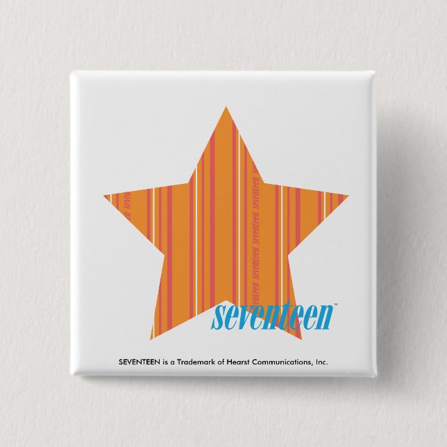 Thin Stripes Orange 4 Pinback Button (Front)