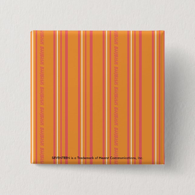 Thin Stripes Orange Pinback Button (Front)