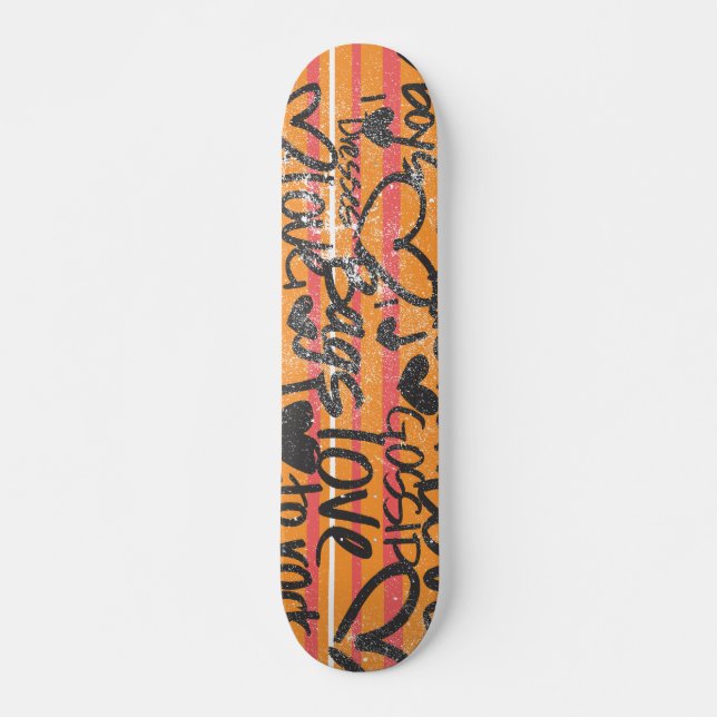 Thin Stripes Orange Skateboard Deck (Front)