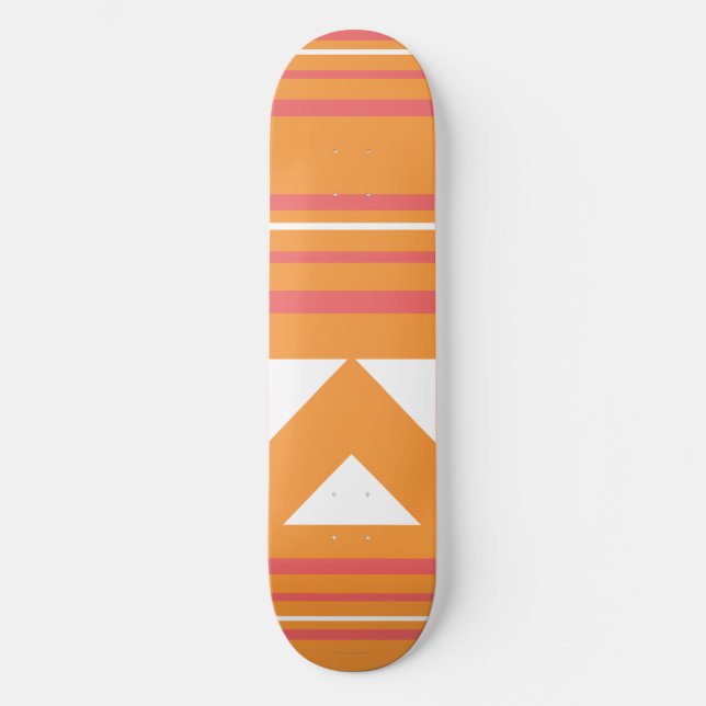Thin Stripes  Orange Skateboard Deck (Front)